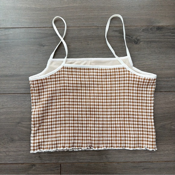 Oak+Fort Brown Checkered Women's Top-brand new - Picture 2 of 6